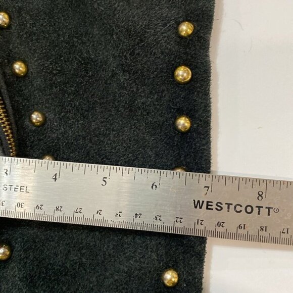 Vintage Black Studded Fringe Crossbody Suede Bag - Picture 13 of 14